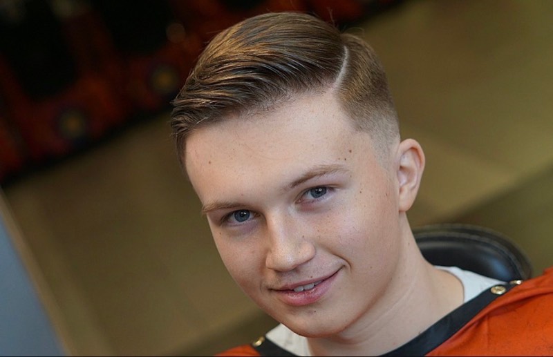 Slick back side part fade